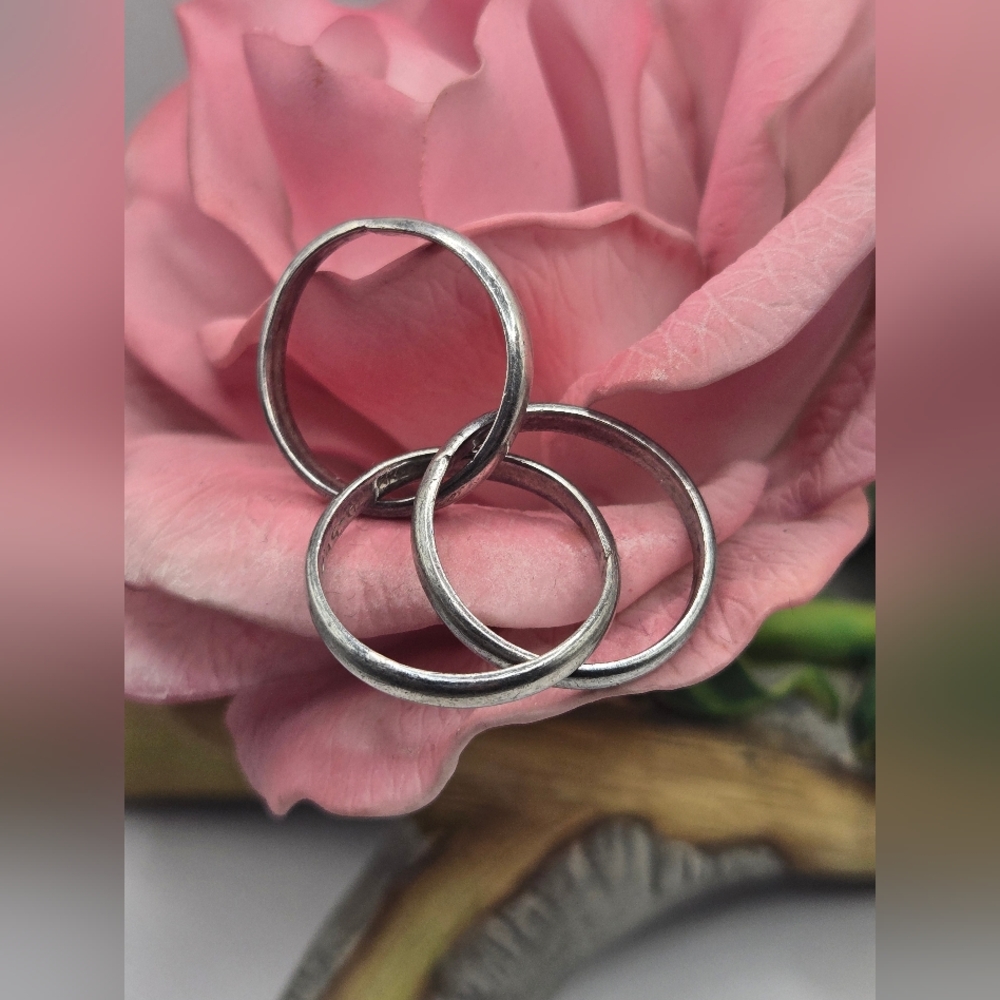 Sterling Silver Mexico Ring Set - image 1